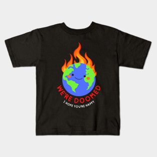 Doomed Shirt Planet Earth Pollution Greta Climate Change Shirt SOS Help Climate Strike Shirt Nature Future Natural Environment Cute Funny Gift Idea Kids T-Shirt